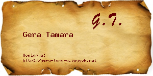 Gera Tamara névjegykártya